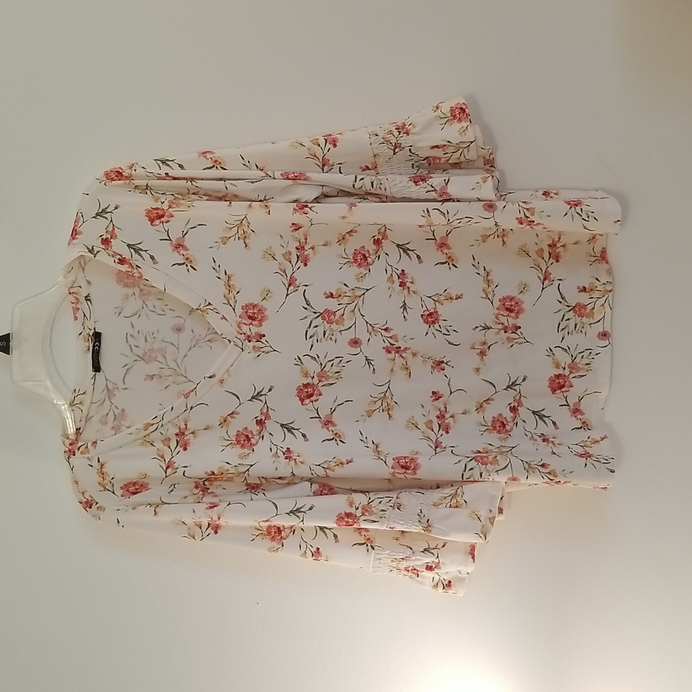 Papermoon V-neck Floral Print Top in Size 1X